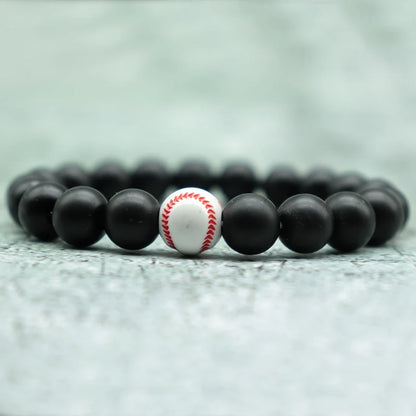 Minimalistisches Armband – 10mm Naturstein, Basketball, Fußball Armband, Beads, Liebe Geschenk