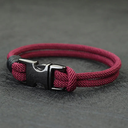 Modisches Armband – Doppellagiges Nylonseil mit 4mm Frühjahrsverschluss, Hip-Hop Stil